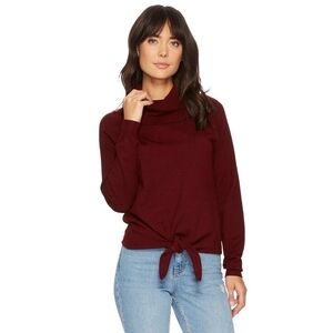 Bishop + Young front tie turtleneck sweater red